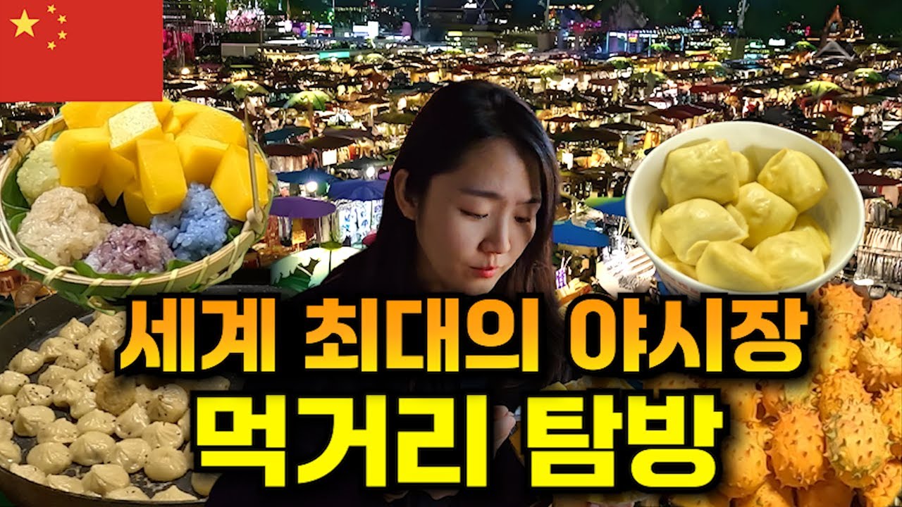세계 최대의 야시장에서는 어떤 음식들을 팔까? 각잡고 먹방 여행하기_[중국, 시솽반나]【세계여행123】