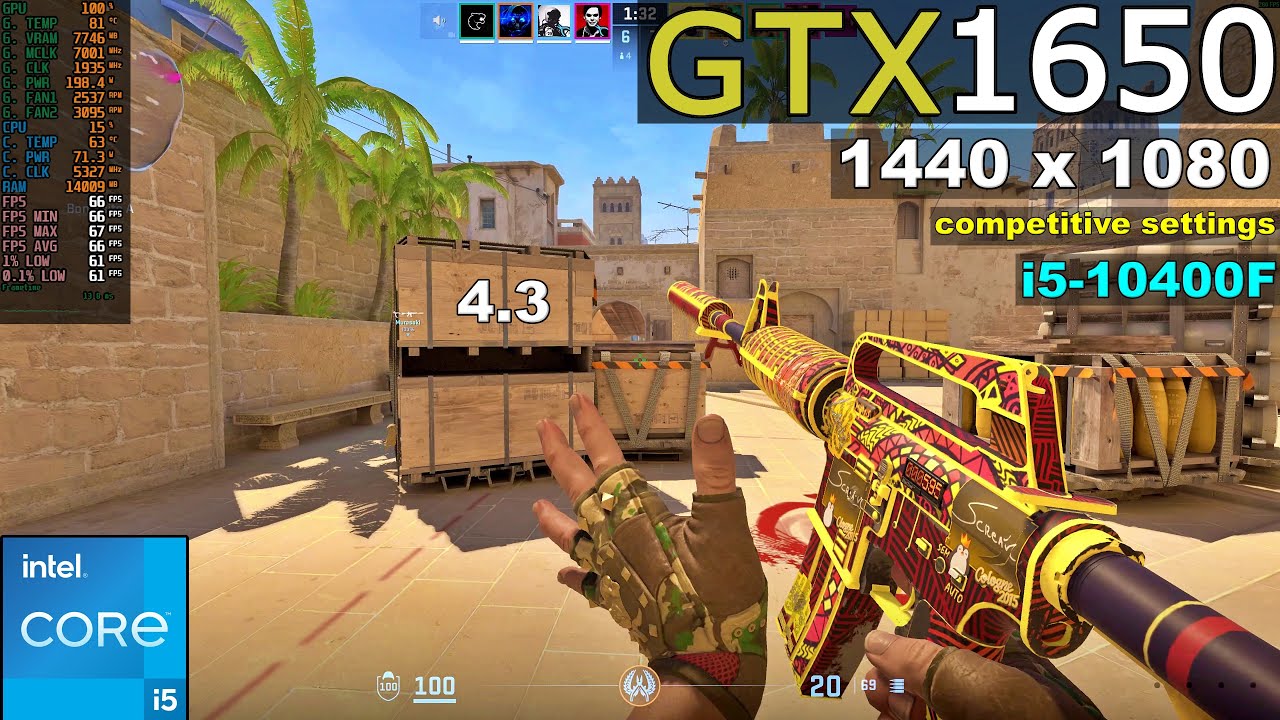 Counter-Strike 2 | GTX 1650 4GB + i5-10400F | 1440 x 1080 | 4:3