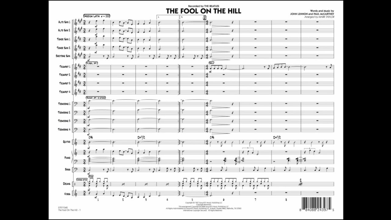 The Fool on the Hill arranged by Mark Taylor