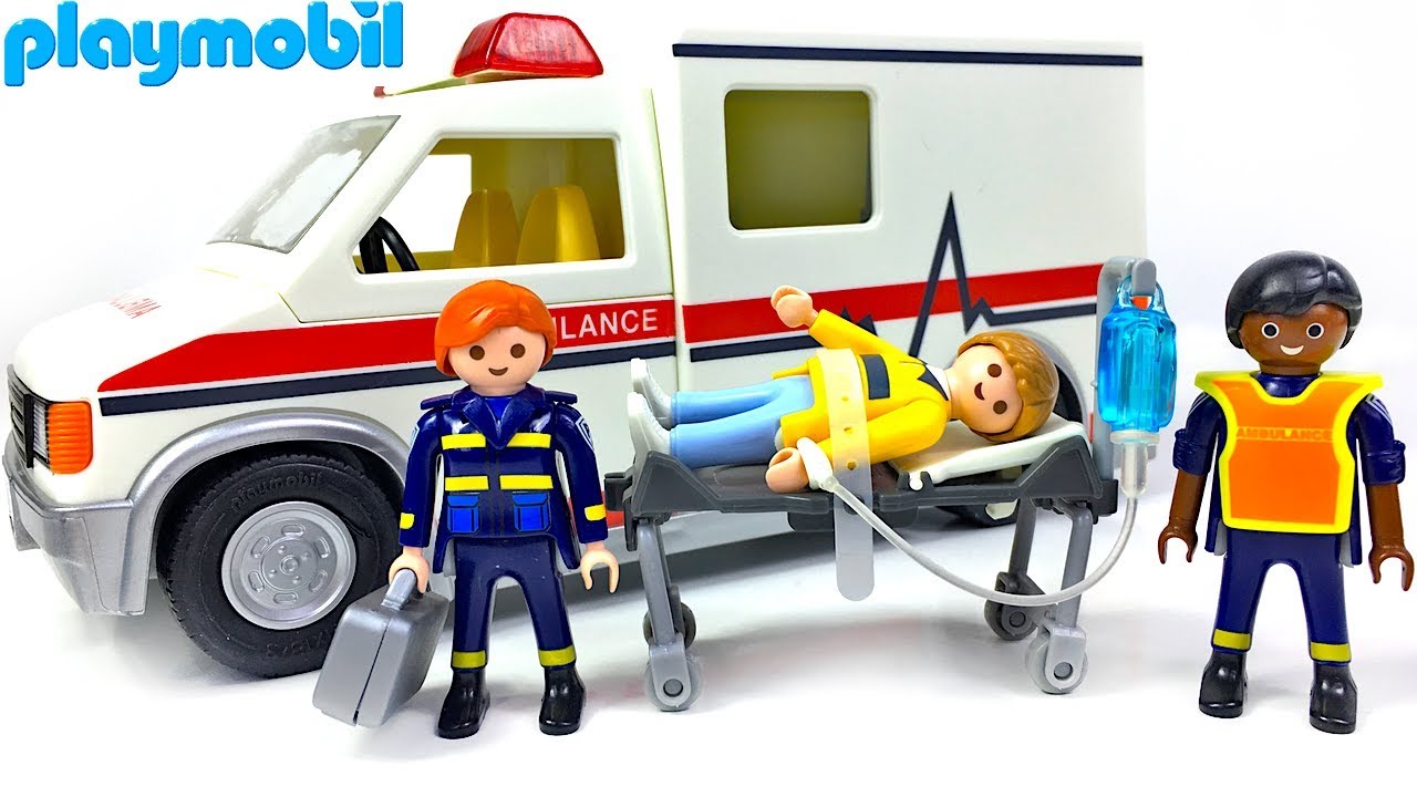 PLAYMOBIL CITY ACTION AMBULANCE UNBOXING - KRANKENWAGEN AMBULANZTECHNIKER PATIENT & NOTFALLTASCHE
