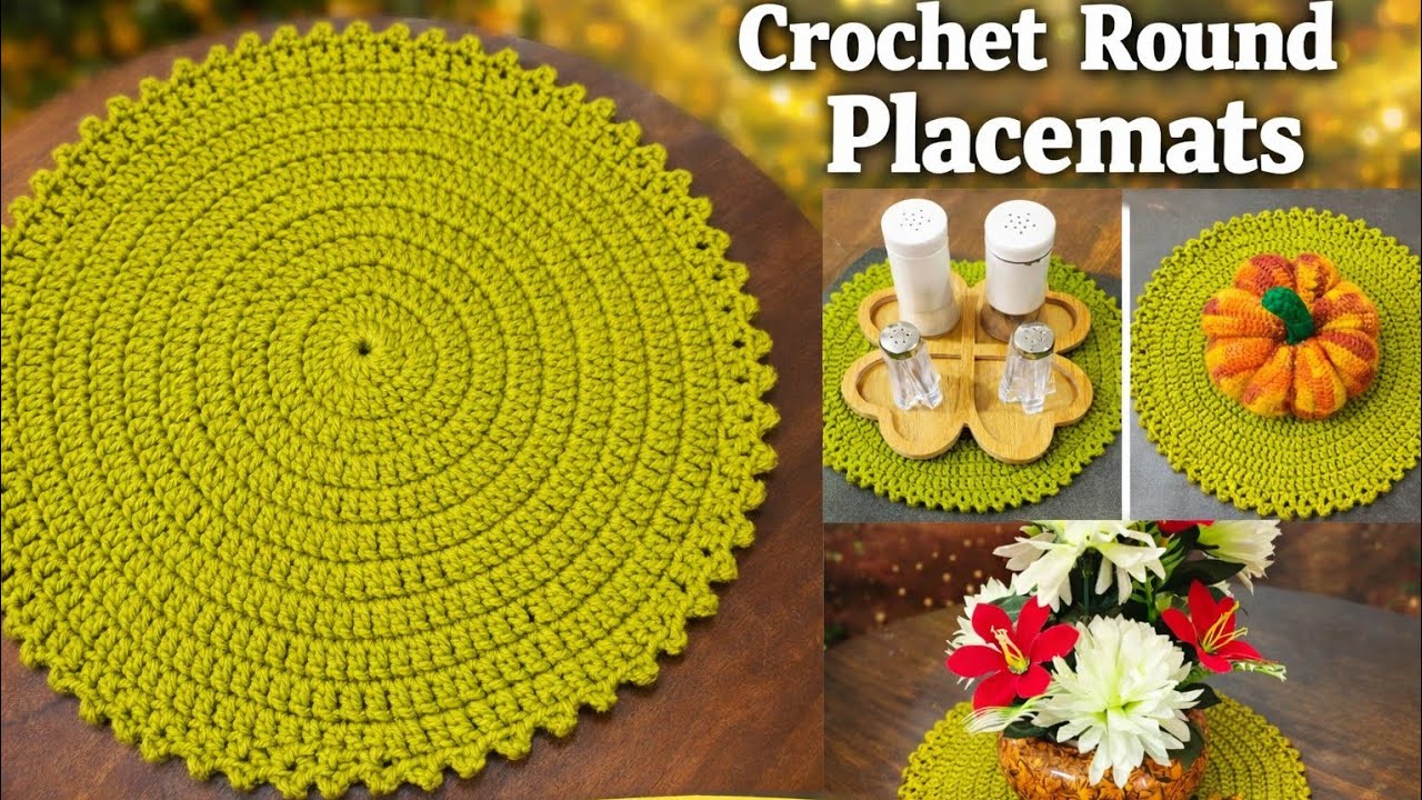 How to crochet perfect Flat Circle mat 😍 | Double Crochet Round placemat | Thalposh,sousplast