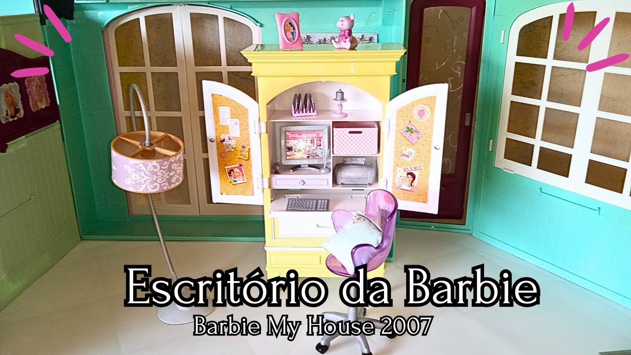 ESCRITÓRIO DA BARBIE  – Playset da Barbie My House 2007 | Detalhes e acessórios