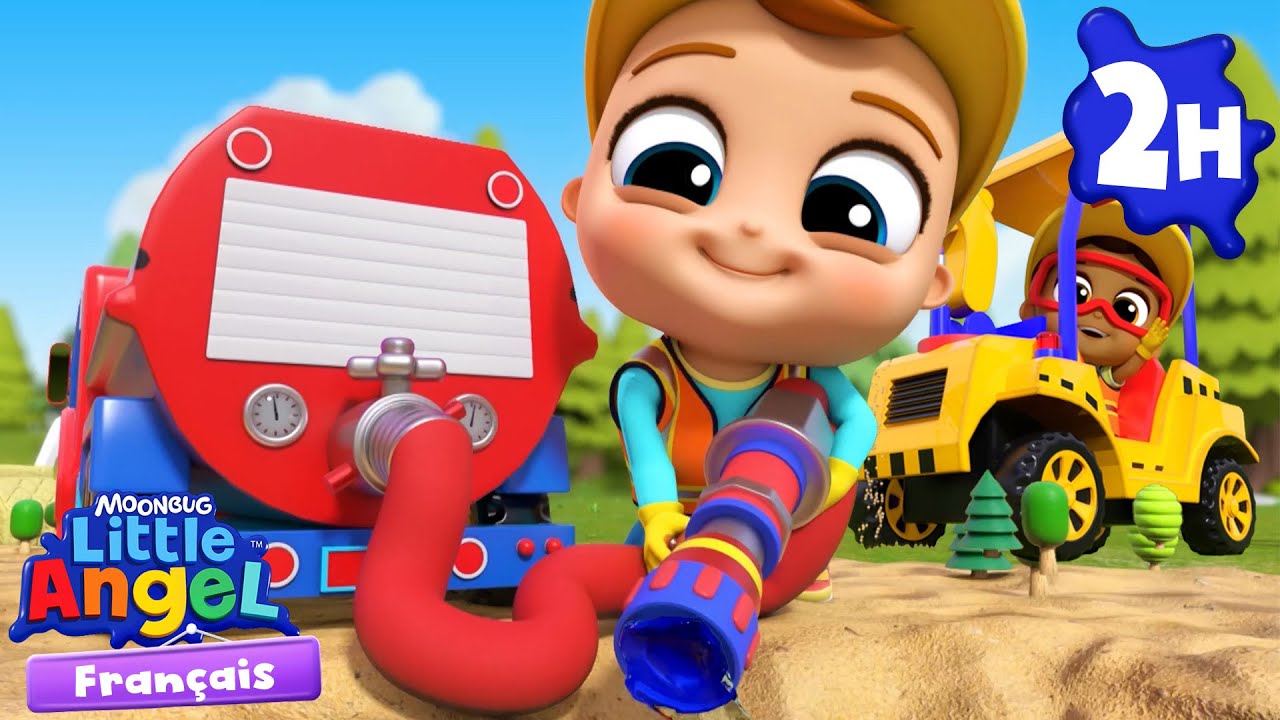 Nous sommes ouvriers en construction ! | Little Angel construit | Comptines pour les tout-petits