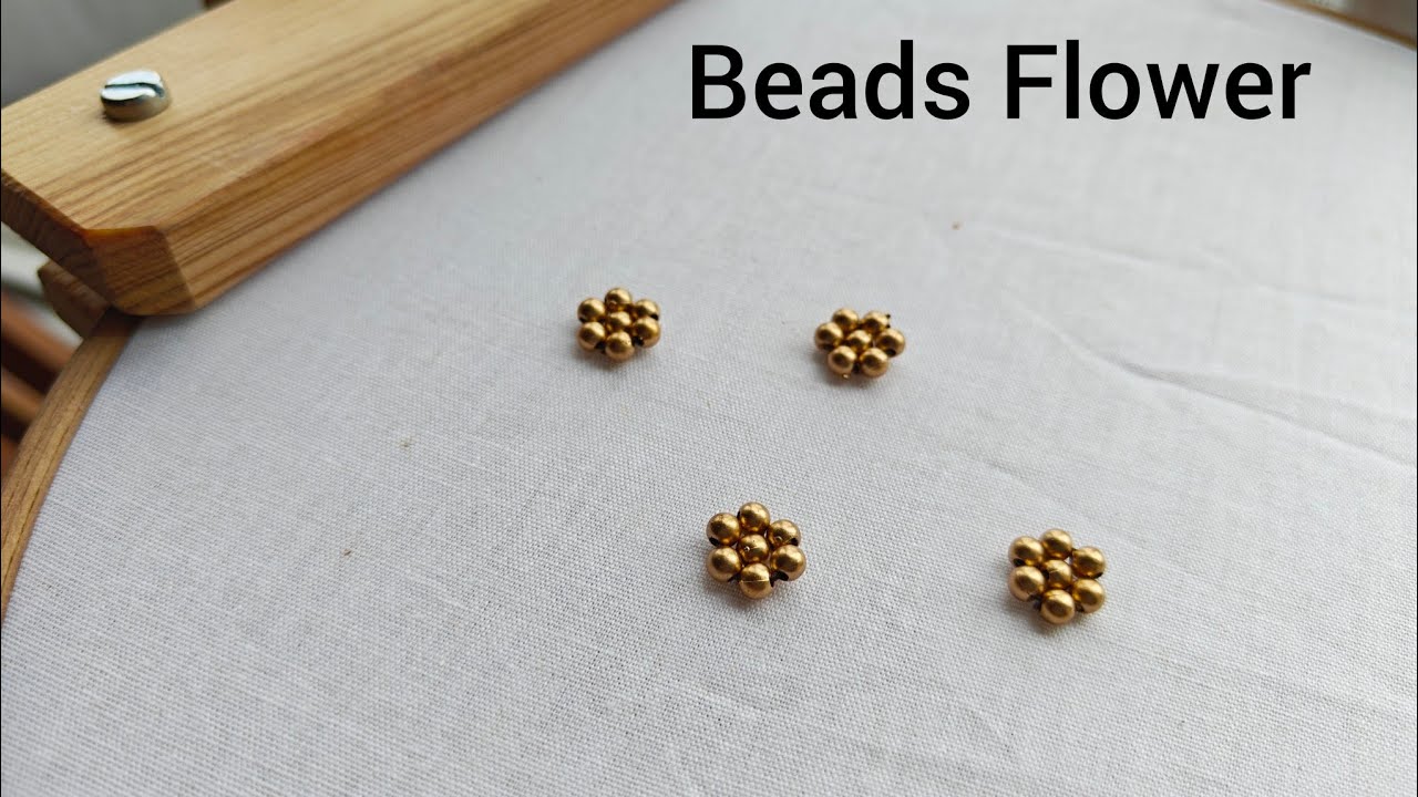 Beads Flower | Easy way to make beads flower #aariwork #blousedesign #beadwork #embroidery #flower