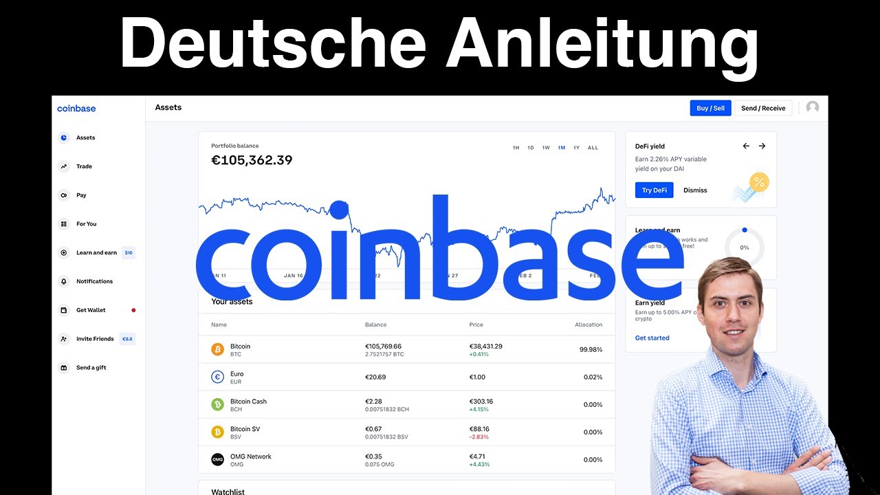 Coinbase Deutsche Anleitung f&uuml;r Anf&auml;nger ✅