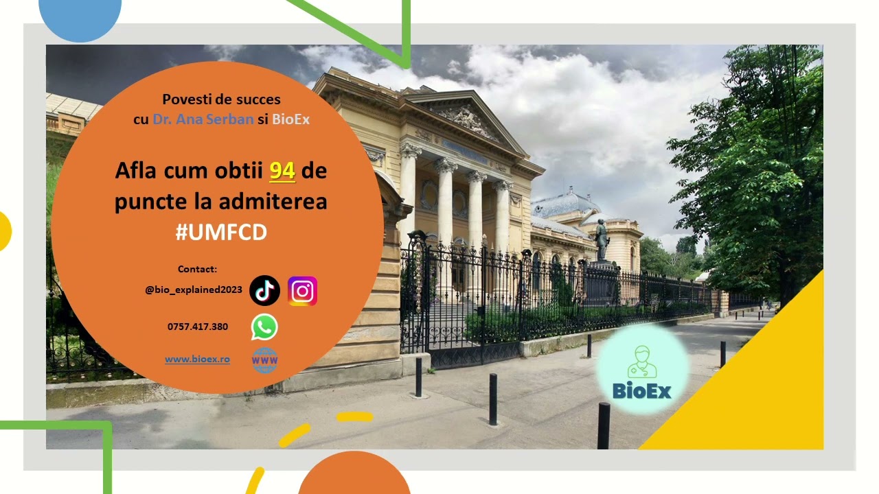 ADMITERE MEDICINA - Povesti de succes cu Dr. Ana Serban si Bioex