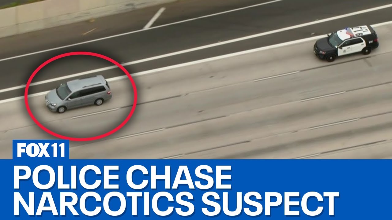 Authorities following narcotics suspect in the San Fernando Valley