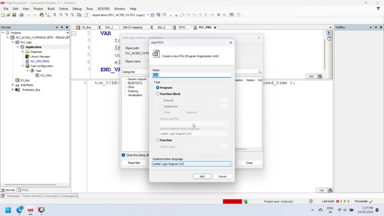 ABB Automation Builder | Моделирование программирования релейных и структурированных текстовых ст...