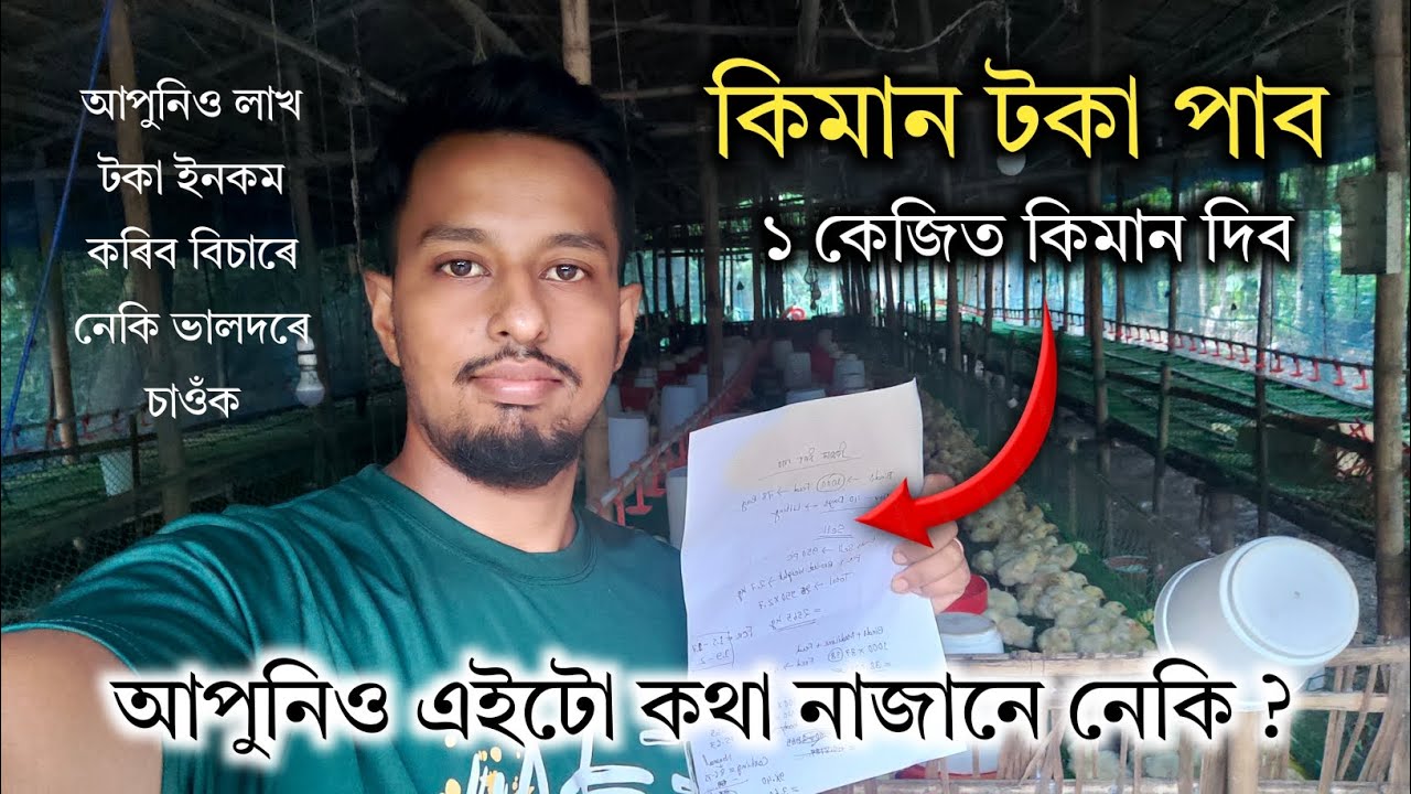 কিমান টকা পাব ব্ৰইলাৰ পুহি ভালদৰে চাওঁক || Cage Broiler Farming Income Process A to Z 2025