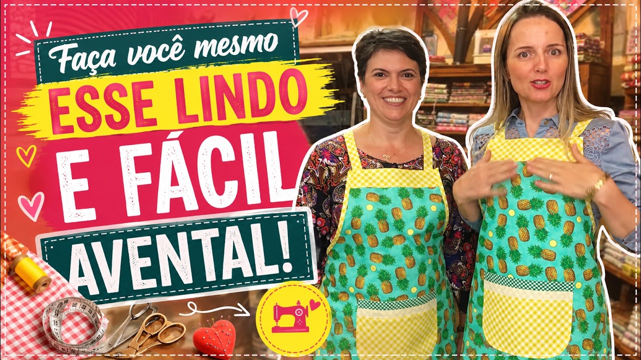 FAÇA VOCÊ MESMA UM LINDO E FÁCIL AVENTAL COM CANTO MITRADO