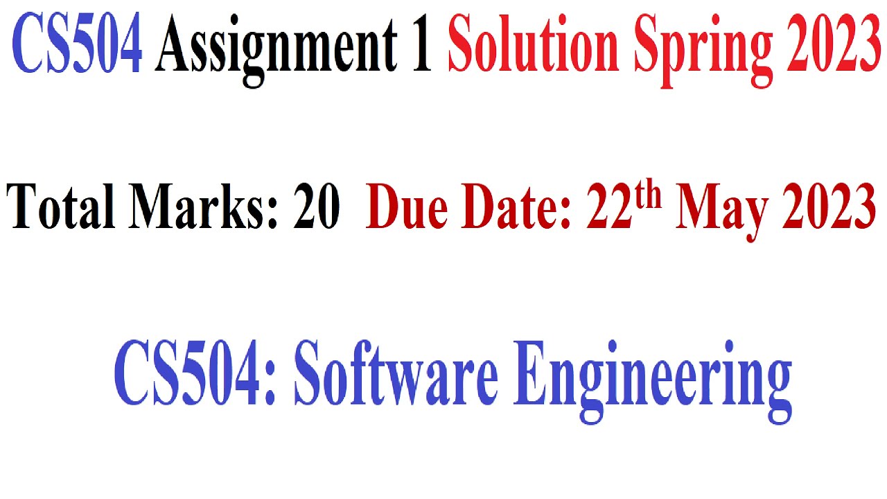 CS504 Assignment NO 1 Spring 2023 | CS504 Assignment 1 Solution Spring 2023