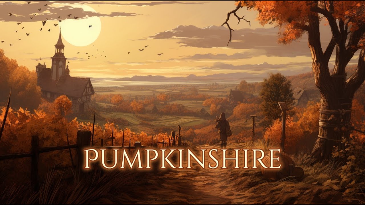 Rural Autumn Ambience and Music 🎃| cozy autumn village ambience with positive ambient music
