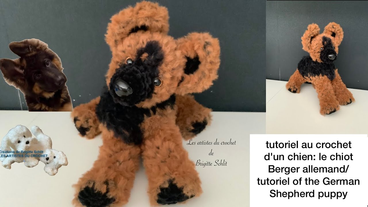 tutoriel au crochet d’un chien: le chiot Berger allemand/ tutoriel  of the German Shepherd puppy
