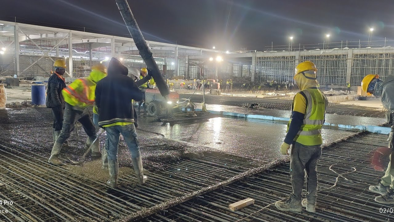 Slab On Grade Concrete Pouring #Slab_On_Grade #ConcretePouring #civilsiteworks