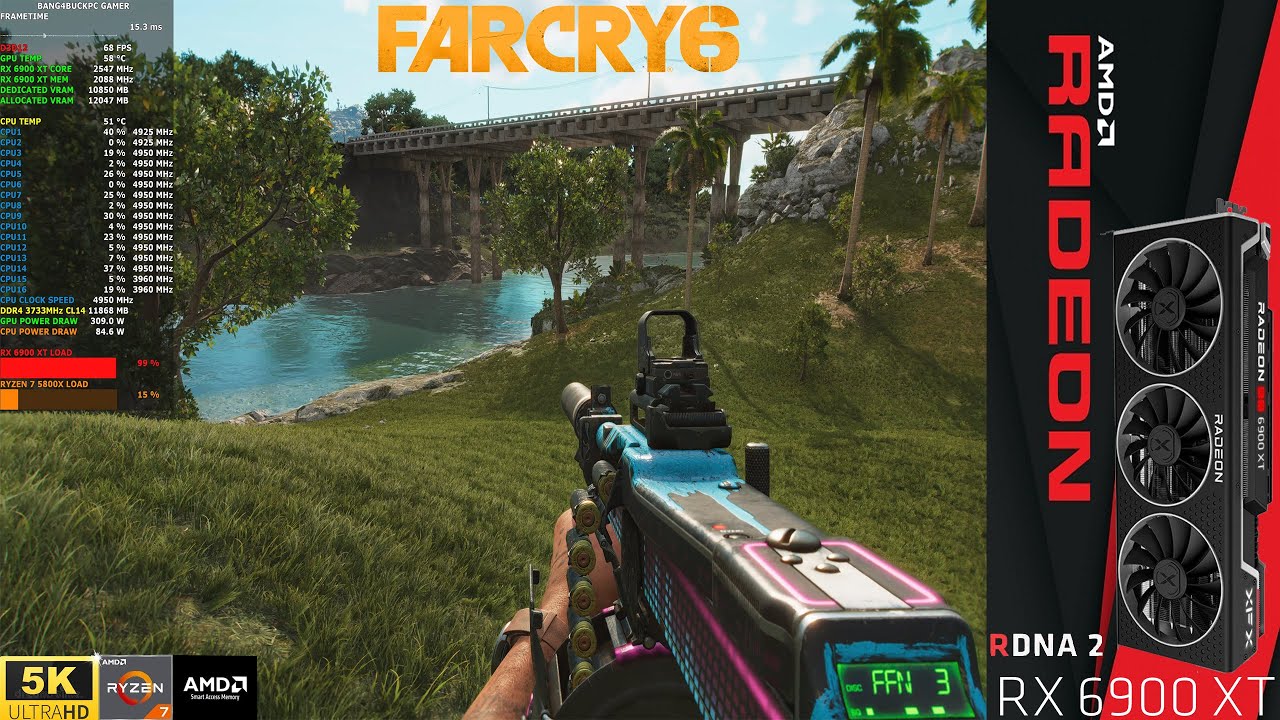FAR CRY 6 Ray Tracing FSR Ultra Settings 5K | RX 6900 XT | Ryzen 7 5800X