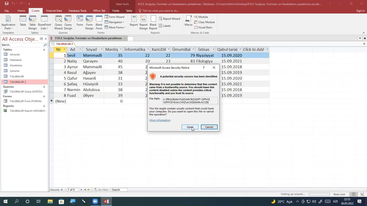 MS Access (II hissə)