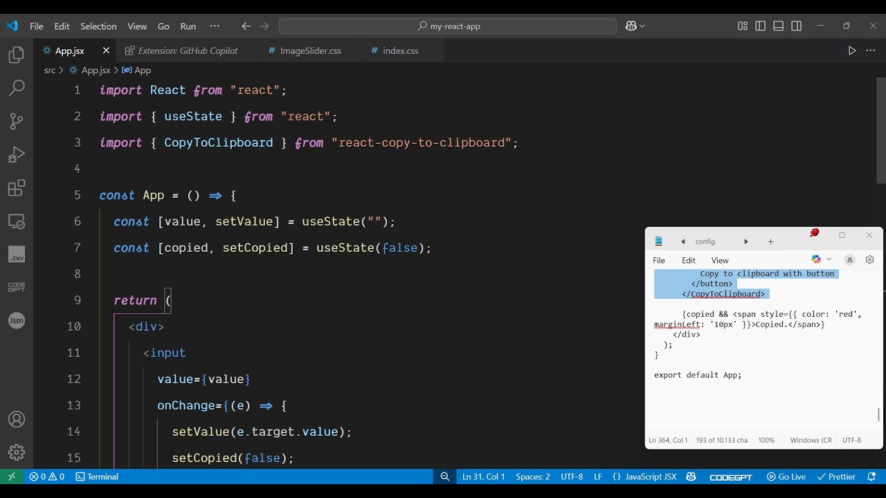 Build a React.js Copy to Clipboard Component Using react-copy-to-clipboard Library in Browser