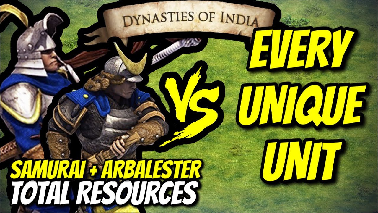 SAMURAI + ARBALESTER vs EVERY UNIQUE UNIT (Total Resources) | AoE II: DE