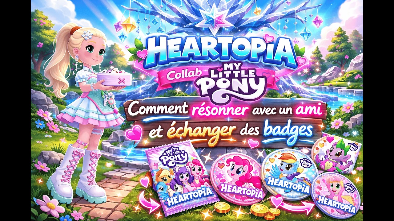 Heartopia 💗 | My Little Pony  Comment obtenir 6 gemmes par jour & échanger les badges #heartopia
