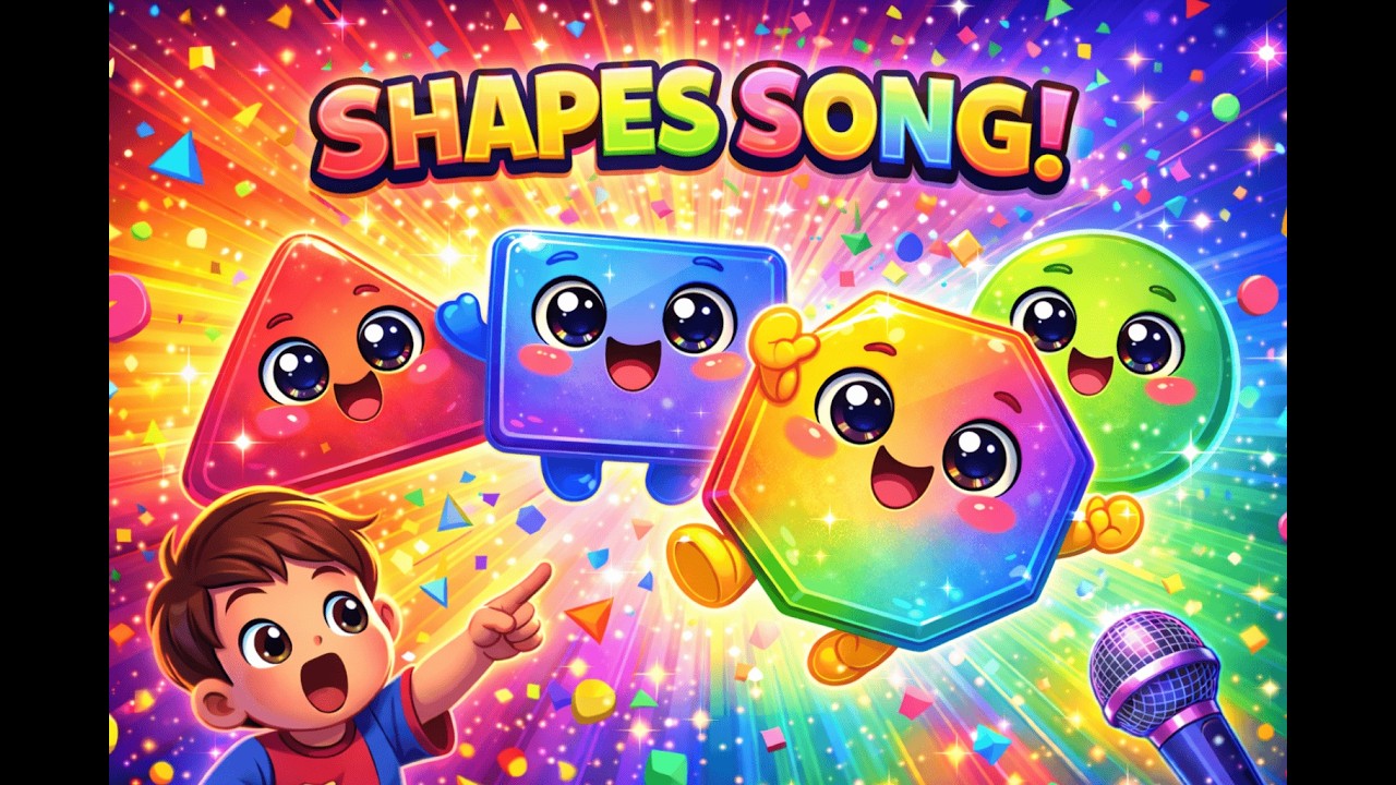Shapes Song for Kids 🎨 Learn Shapes in English | Fun Educational Song