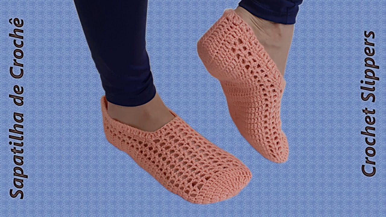 Sapatilha / Pantufa de crochê Adulto FÁCIL / Pantuflas a Crochet / How to Crochet Adult Slippers