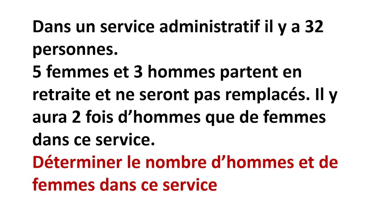 EXERCICE 3: RÉSOUDRE UN PROBLÈME PAR UN SYSTÈME DE DEUX ÉQUATIONS À DEUX INCONNUES - 3APIC