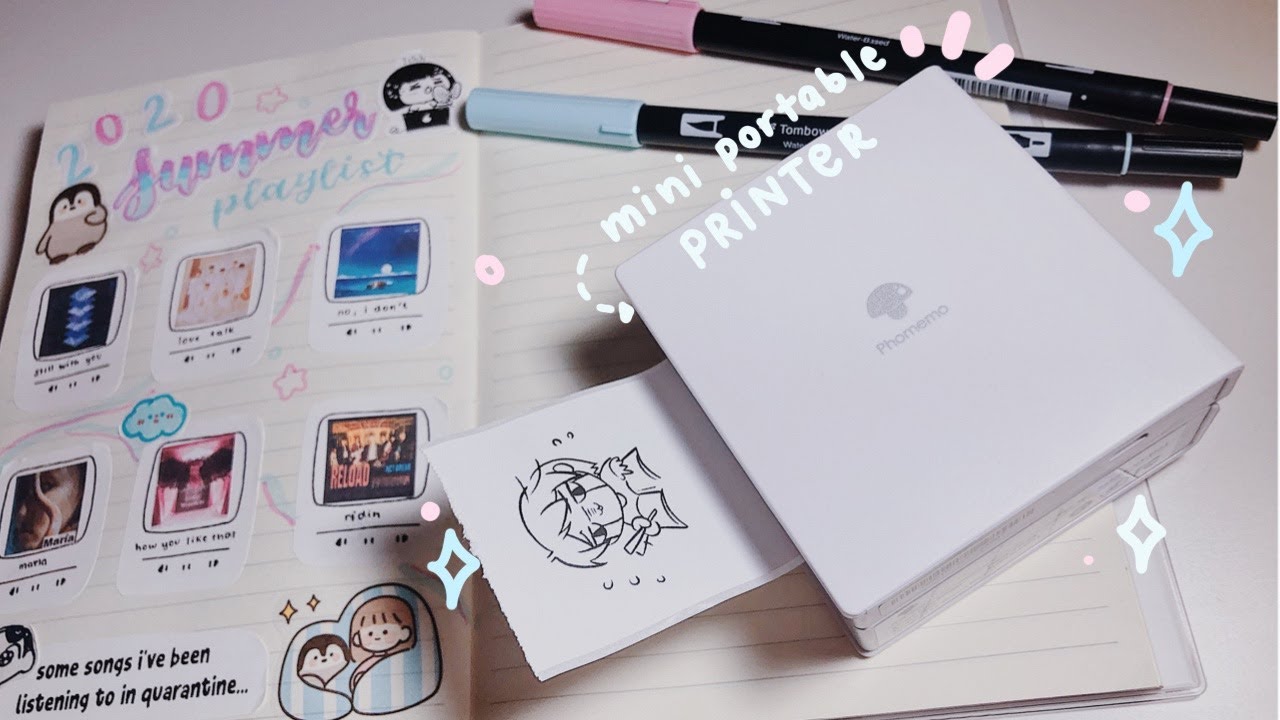 journal with me: summer playlist | ft. phomemo mini portable printer