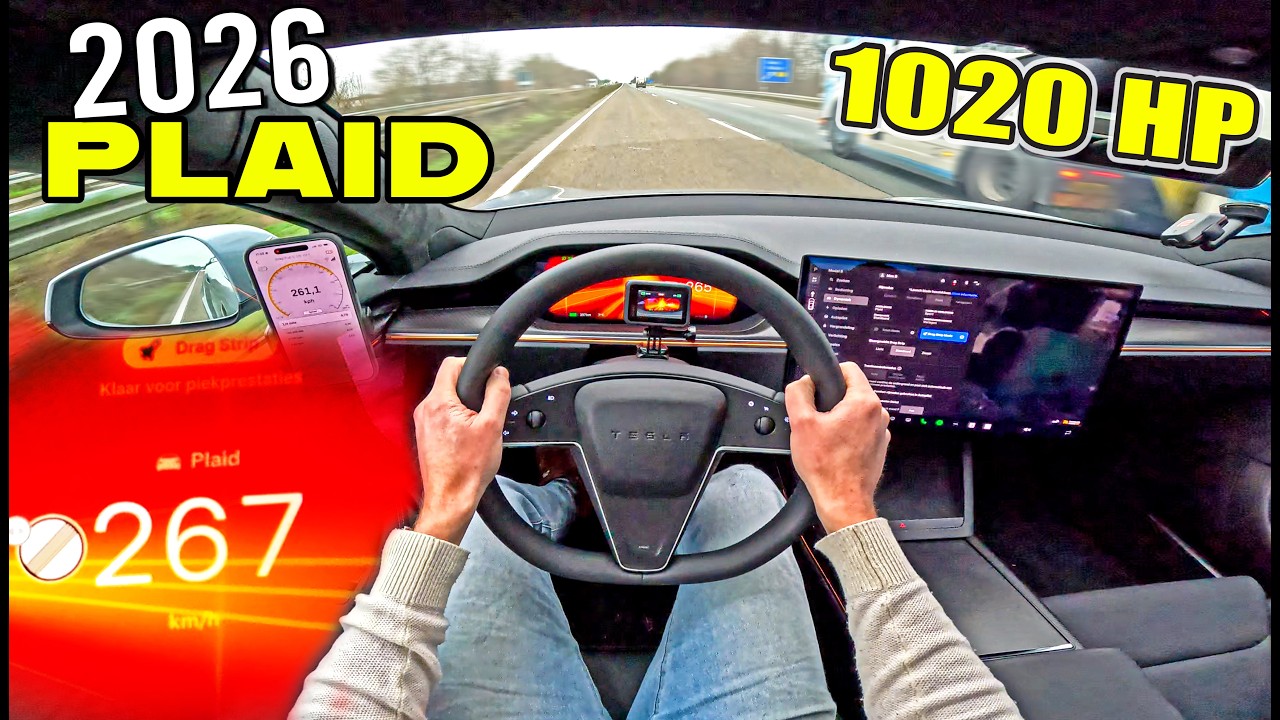 2026 TESLA MODEL S PLAID 1020HP // REVIEW on AUTOBAHN 100-200 in 4.xx