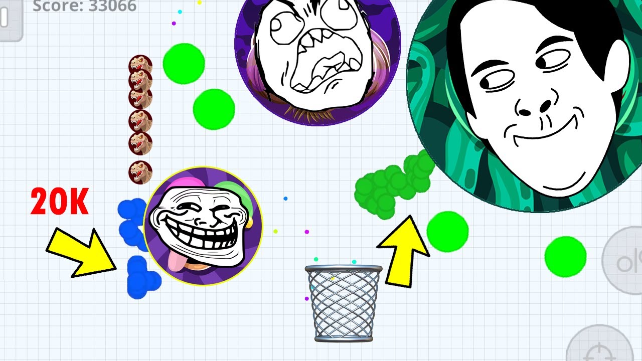 AFK MASS PILE TROLLING! FUNNIEST TROLL MOMENTS! AGAR.IO MOBILE
