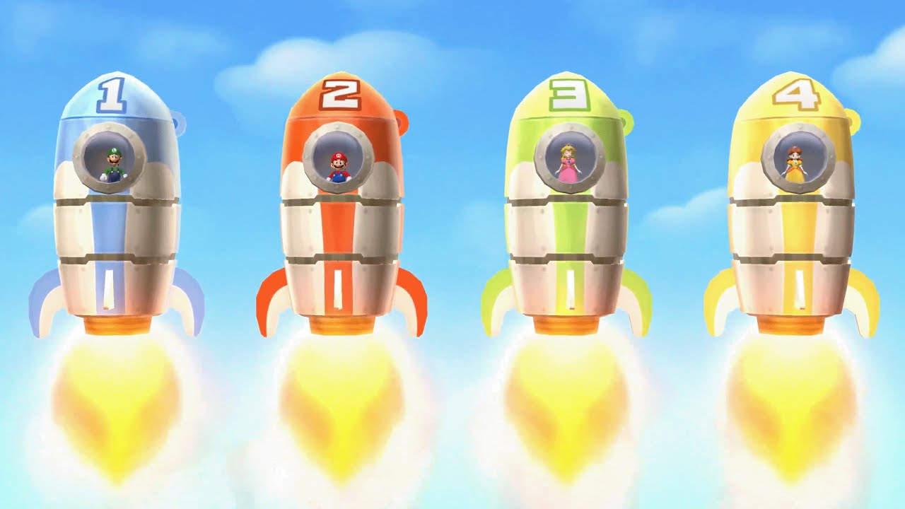 Mario Party 9 - Luigi vs Mario vs Peach vs Daisy - Toad Road (Master CPUs)