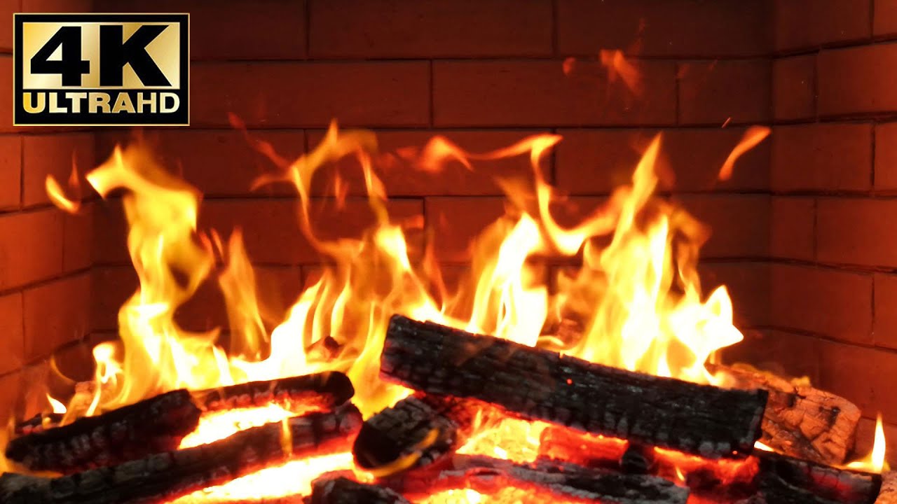 🔥 Forest Cabin Fireplace for Relaxation. Fireplace Sounds for Winter Dreams. 4K Fireplace Backgroun