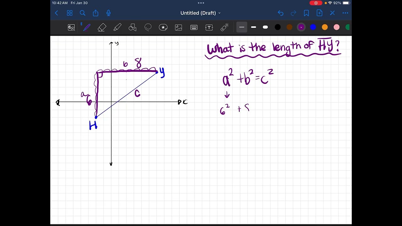 Distance between two points on a coordinate plane