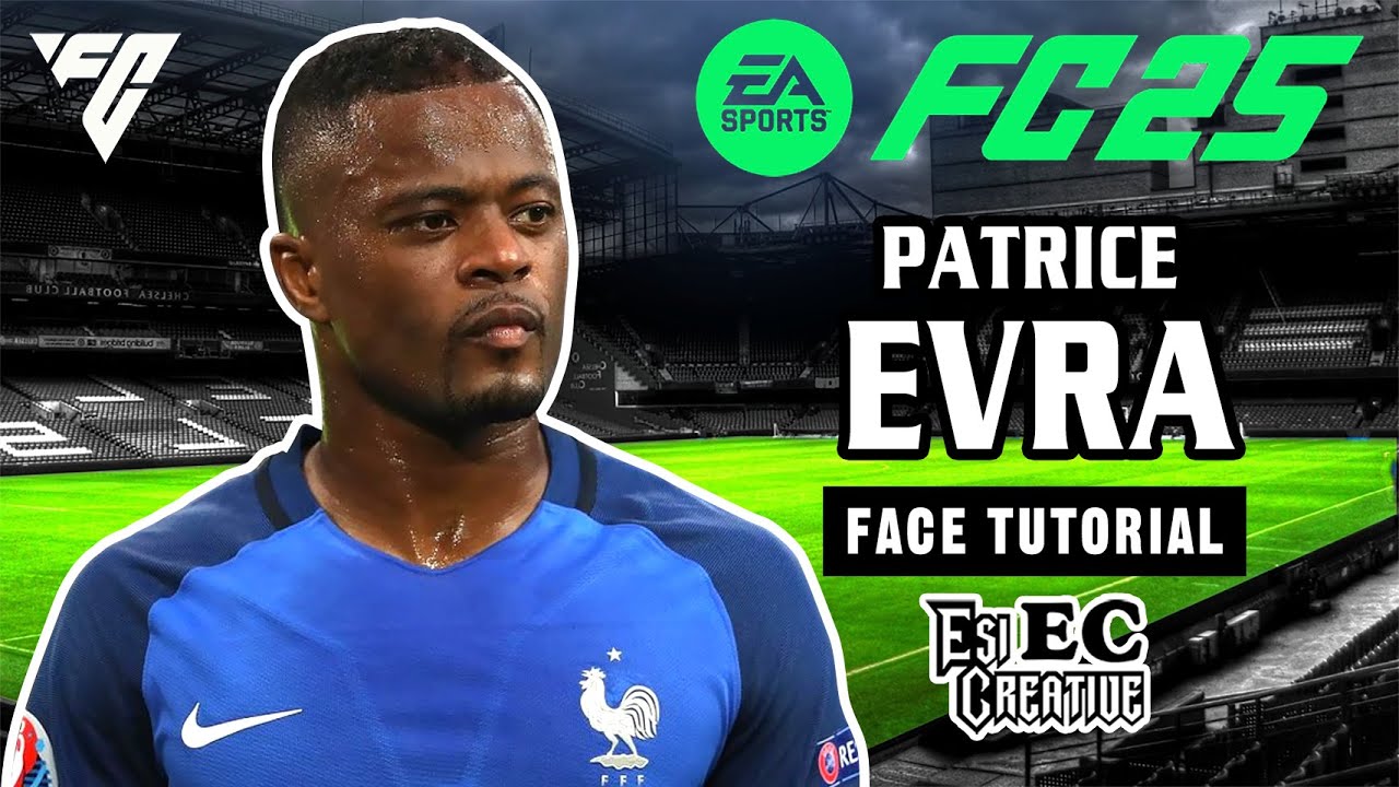 Patrice Evra face tutorial creation EA FC 25 clubs and career mod.