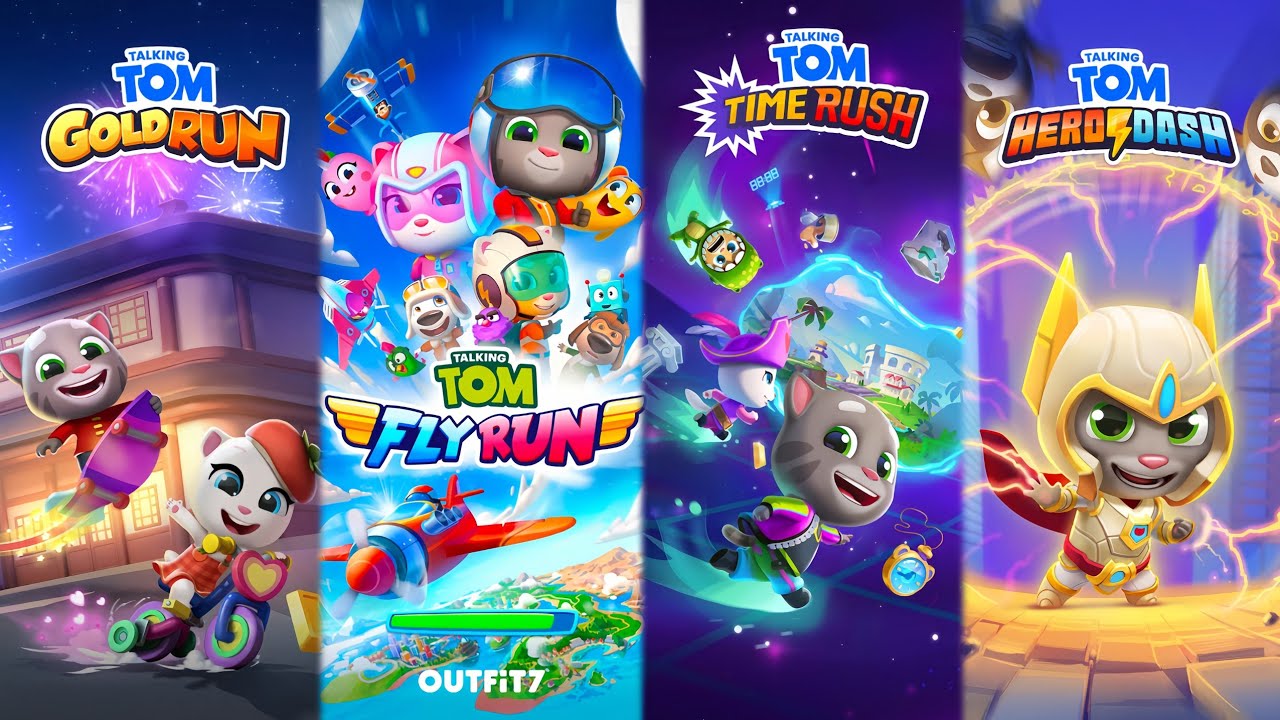 Talking Tom Gold Run Vs Talking Tom Hero Dash Vs Tom Fly Run Vs Tom Hero Dash Android Gameplay 