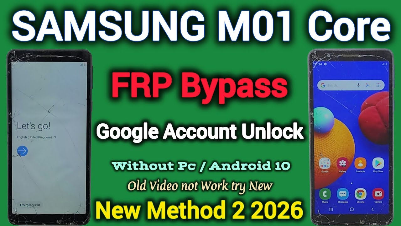 SAMSUNG M01 Core FRP Bypass || Google Account Unlock || Without Pc || Android 10 || New Method 2026.