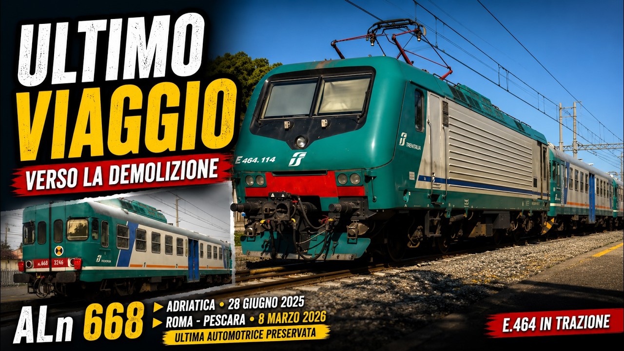 Invio di ALn 668 demolende sull'Adriatica e sulla Roma-Pescara