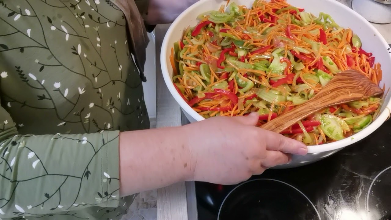 САЛАТ ИЗ ЗЕЛЁНЫХ ПОМИДОР ВПРОК🍅 | #251
