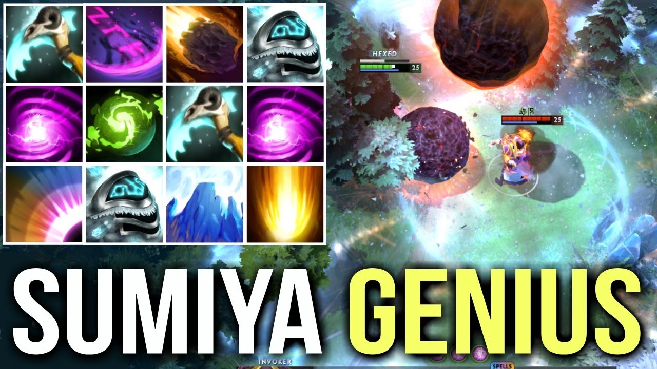 SumiYa Genius Invoker! No Escape 10 Skill Refresher Combo Epic Triple Stack Farm 7.06f Dota 2