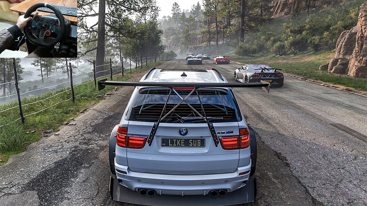 BMW X5M VS Supercars - Forza Horizon 5 | Steering Wheel Gameplay