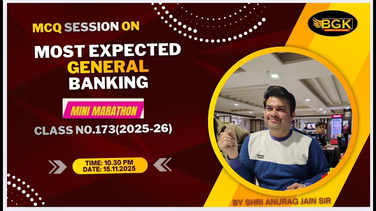 Live MCQ Session | General Banking Expected Questions 2025-26 | Promotion Exam Special