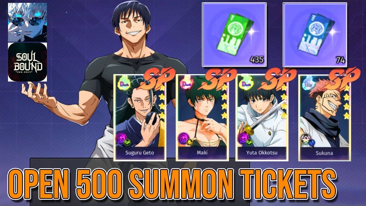 Jujutsu: Soulbound | Open 500 Summon Tickets get SP | JJK Soulbound Gameplay