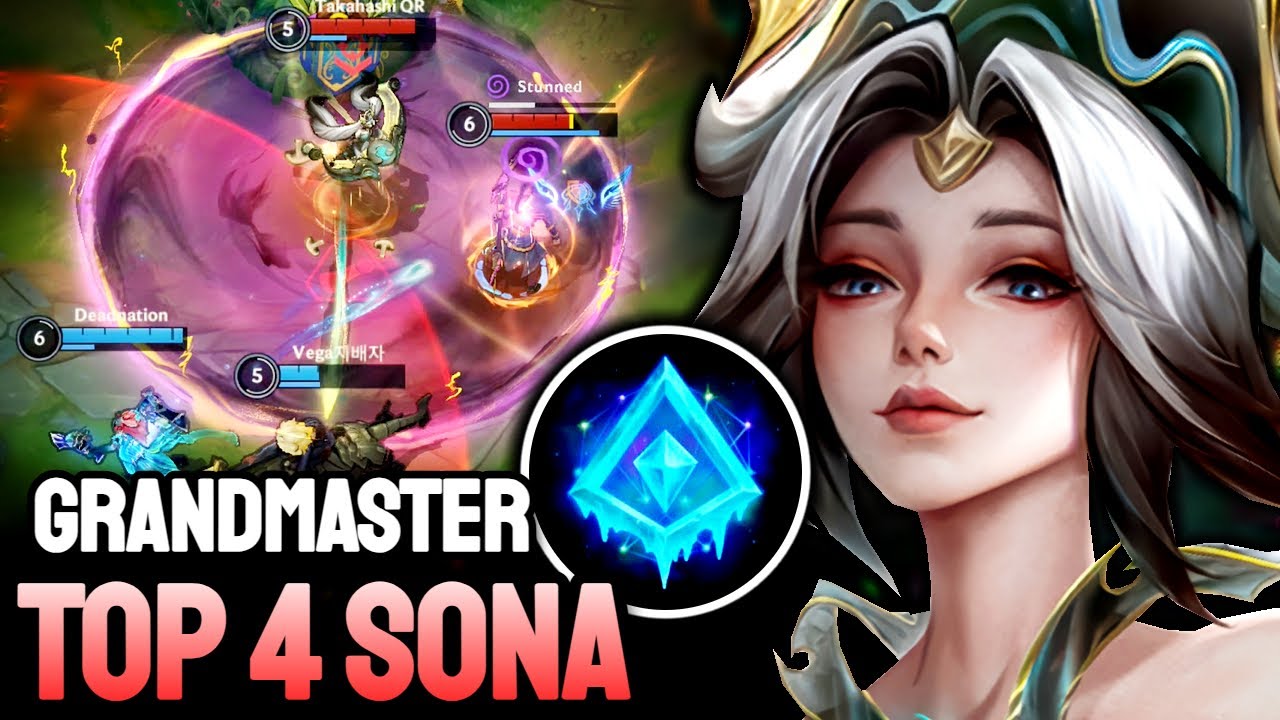 WILD RIFT SONA - TOP 4 SONA GAMEPLAY - GRANDMASTER RANKED