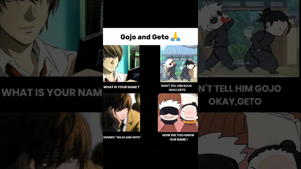 &ldquo;Light and Gojo or Geto&rdquo; 🤣 #anime #deathnote #gojo #jjk #memes