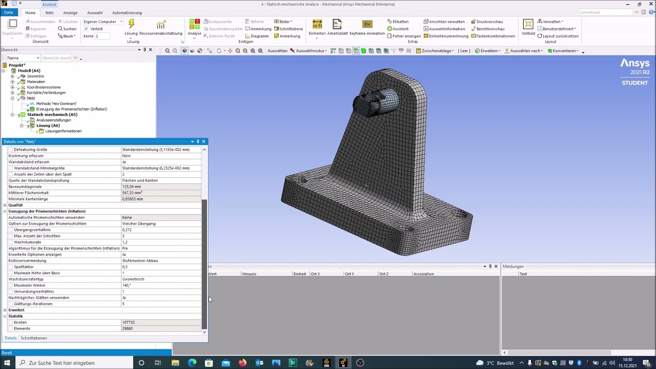 Ansys V5 Hex Dominante Vernetzung