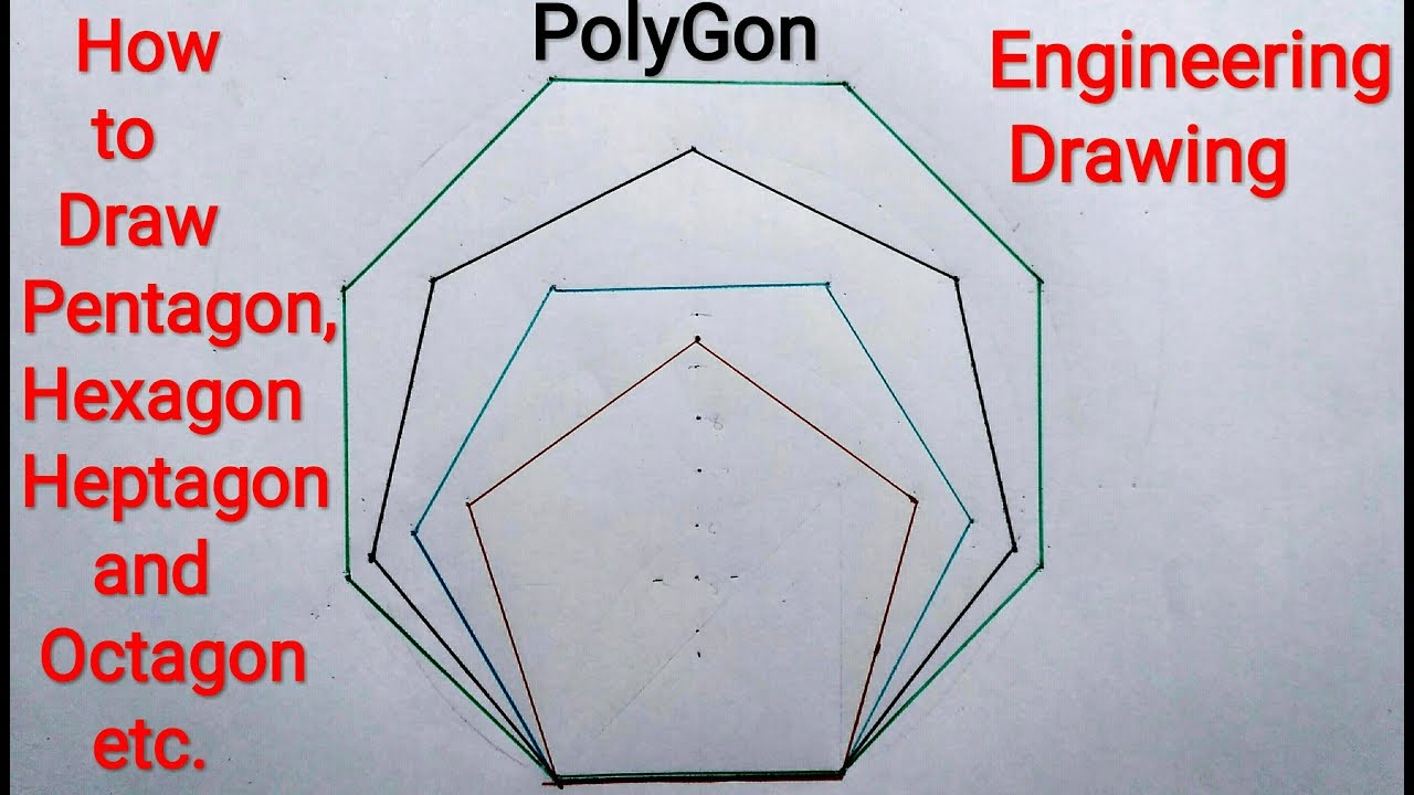 polygon drawing.|| how to draw pentagon,hexagon,heptagon and octagon etc.