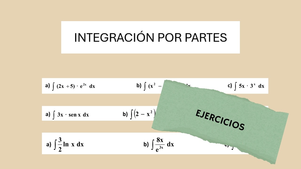 2º Bach - Mat II - Análisis - Integración por partes - Ejercicios