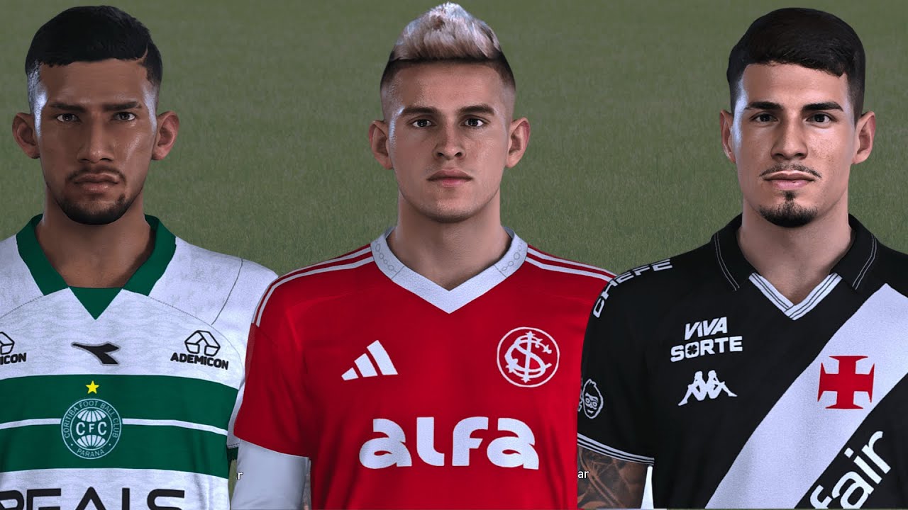 Facepack + Tattos - BR V121 | Gustavo, Rafael Borré e Alan Saldivia | PES 21 PC