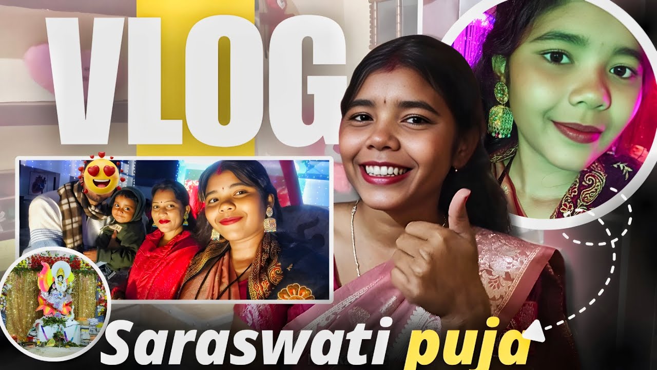 Sorry For late 🥲 Saraswati Puja Vlog🤗🤍#saraswati #goddesspower #2026 #bandwan #puja #youtube #vlog 