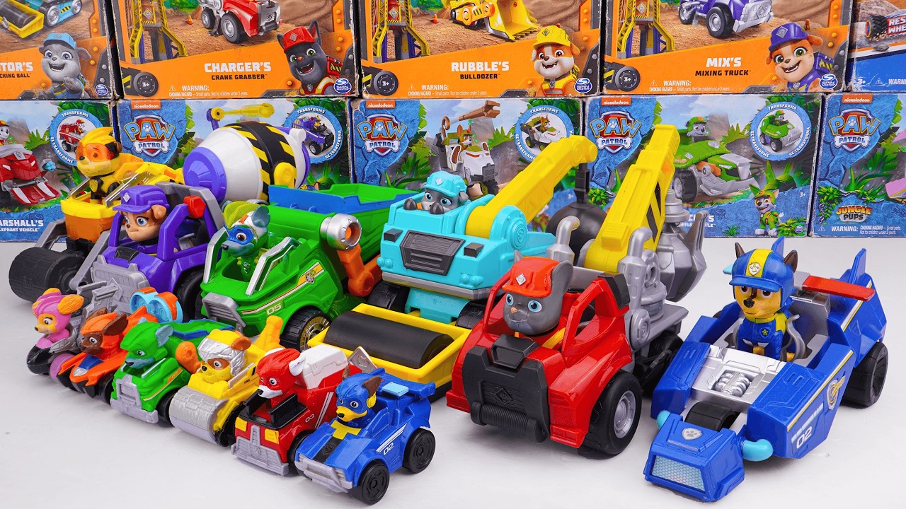 Paw Patrol Toys Unboxing Series | Paw Patrol Rescue Versions Collection | Construction Vehicles Toys