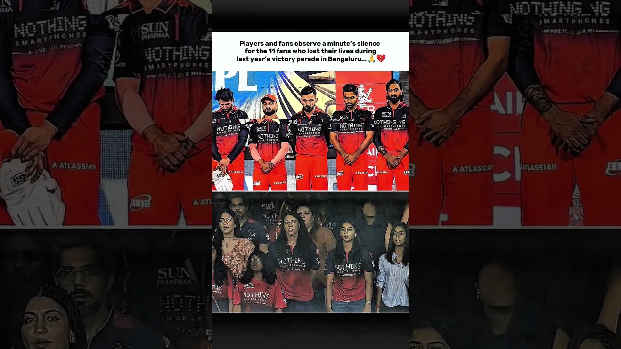 Players and fans observe a minute&rsquo;s silence  #trending #ipl #rcbvssrh #live #trrndingshorts #ishan